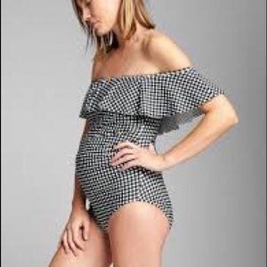 Gap Maternity black gingham bathing suit